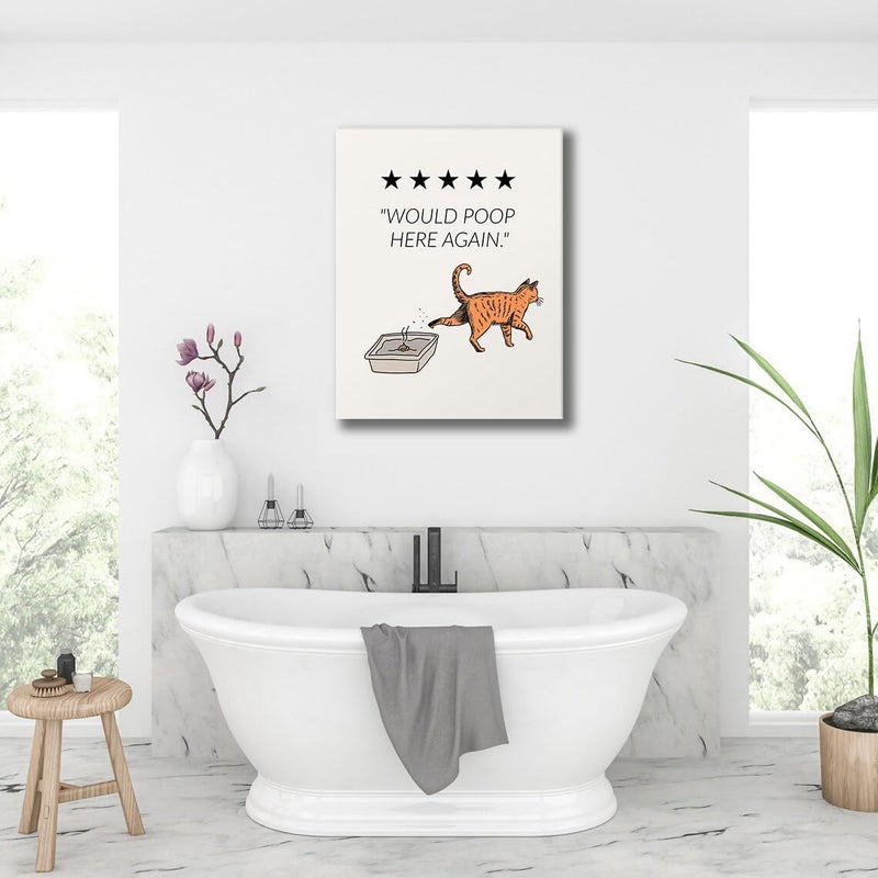 Fuzawet Funny Cat Bathroom Wall Art - Image 3
