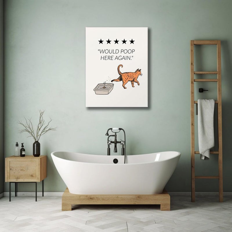 Fuzawet Funny Cat Bathroom Wall Art - Image 2