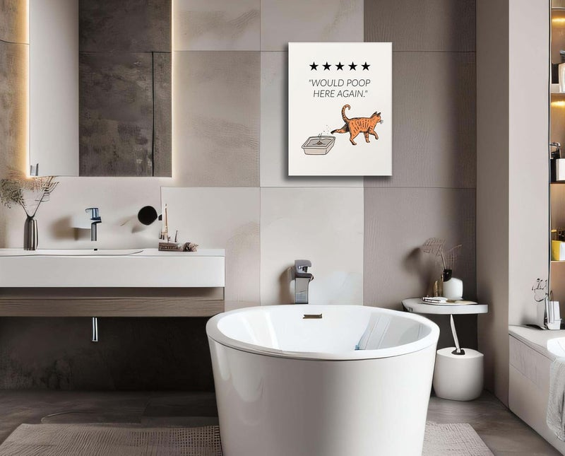 Fuzawet Funny Cat Bathroom Wall Art - Image 4