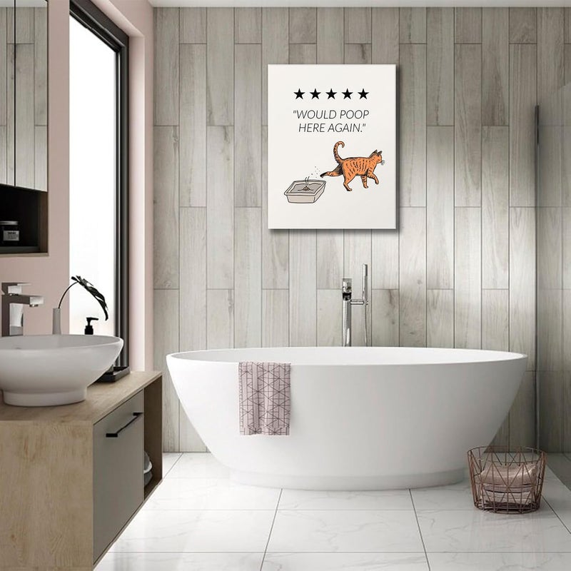Fuzawet Funny Cat Bathroom Wall Art - Image 5