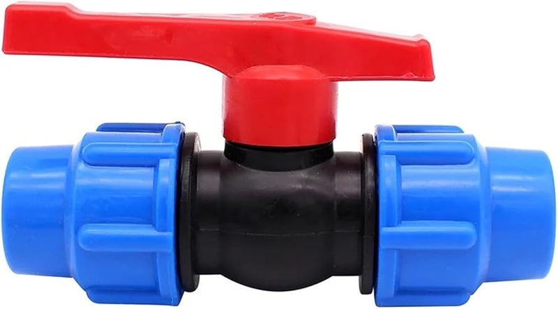 صمام كرة أزرق 32 مم مع خيط خارجي لسباكة المنزل والحمام والمطبخ - Image 1