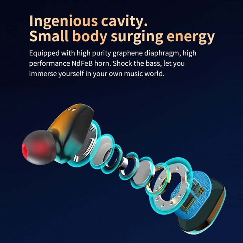 MR-G20 True Wireless Earphone BT 5.1 Mini Headsets Sport Earbuds LED Display HD Call with Mic USB Output Power Bank - Image 3