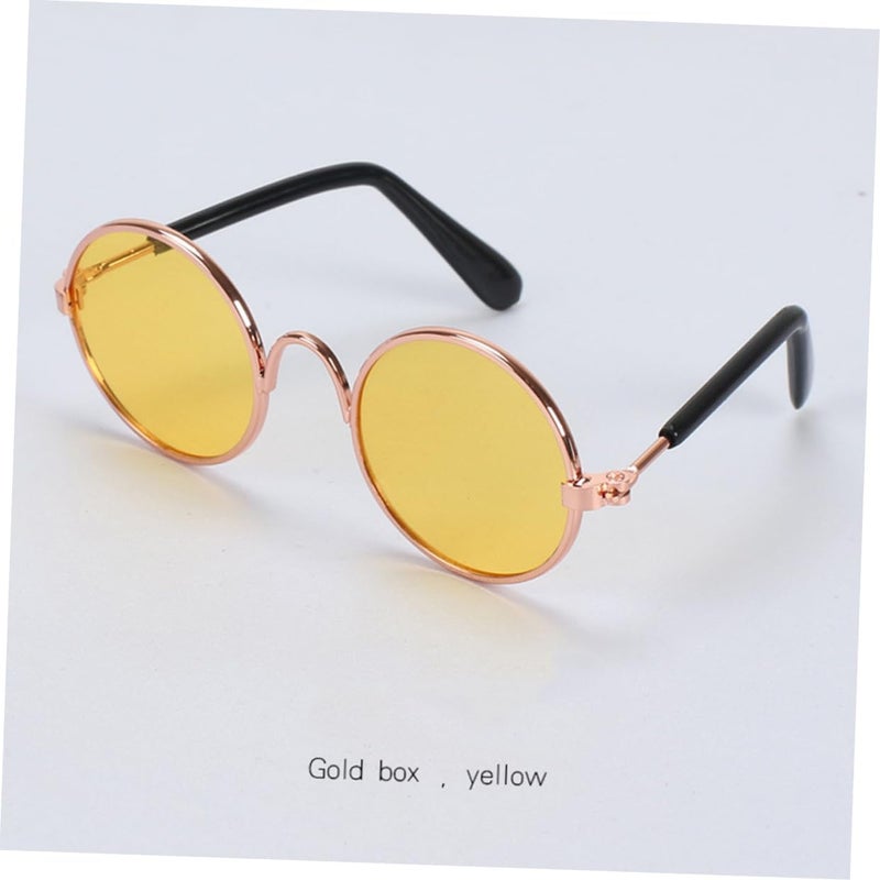 Garneck 6pcs Funny Pet Sunglasses Adorable Eyewear for Dogs Cats Durable Gold Frame for Party Fun Pet Photography Costume Accessory - Image 3
