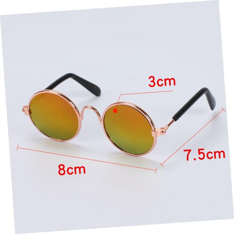 Garneck 6pcs Funny Pet Sunglasses Adorable Eyewear for Dogs Cats Durable Gold Frame for Party Fun Pet Photography Costume Accessory - Image 2