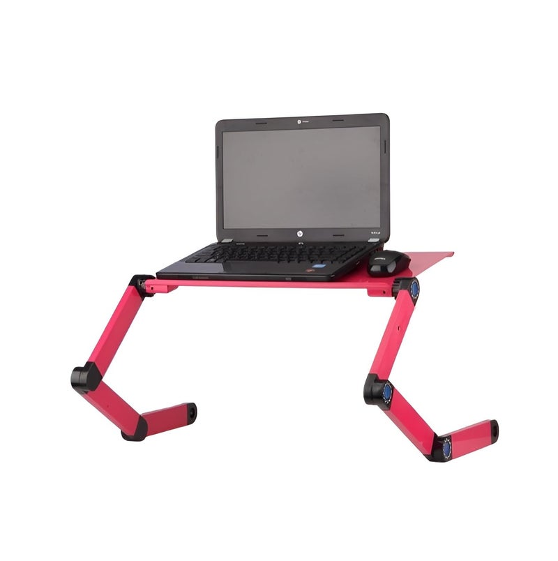 Zippace Adjustable Laptop Computer Lap Desk Portable Multifunctional Cooling Ergonomic Vented Table TV Bed Tray Stand Mount Holder 420  260mm Pink