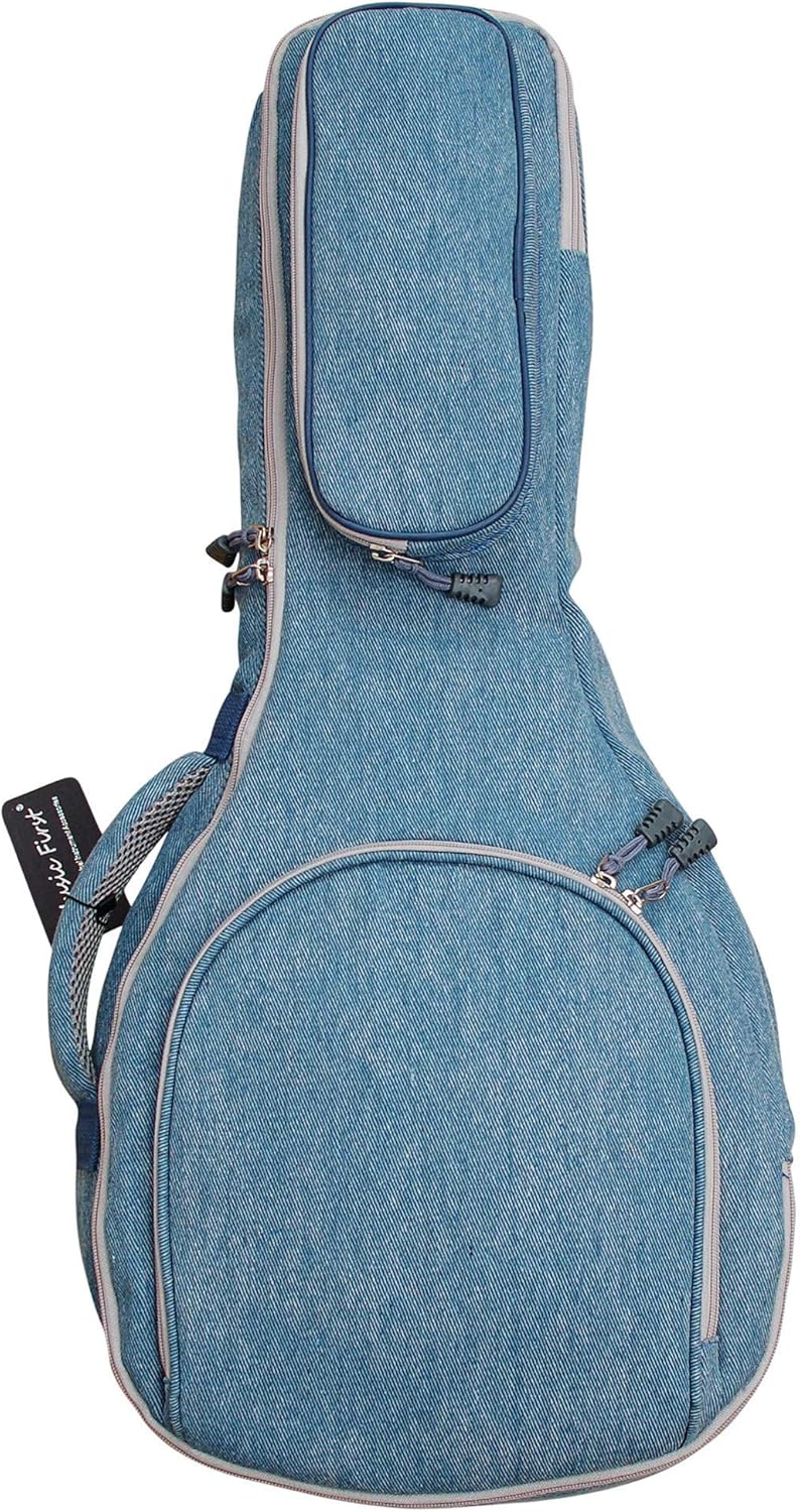MUSIC FIRST Original Design 15mm Thick Padded Vintage & Retro Jeans Cloth/Denim A & F Style (Standard) Mandolin Gig Bag (Soft Case) Fits Most A Mandolins - Image 1