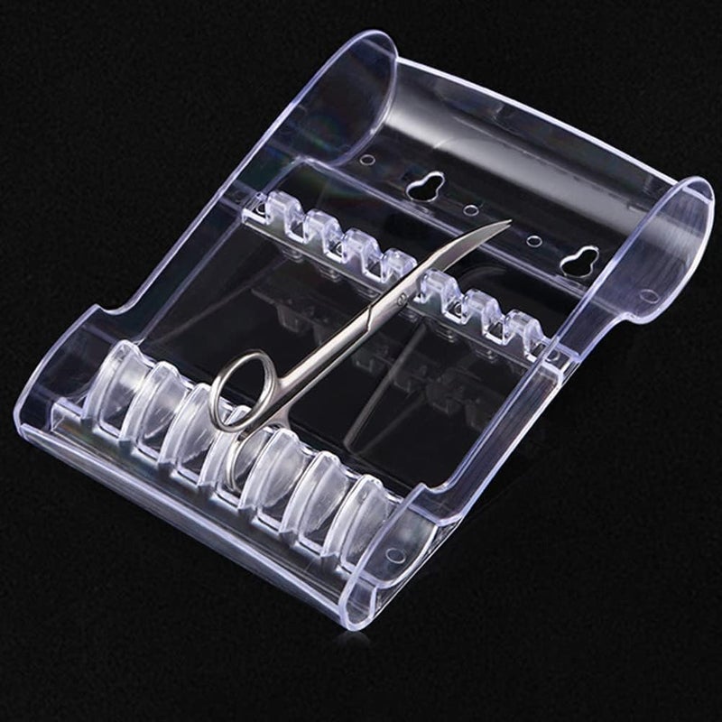 1PC Professional Salon Scissors Holder Racks Barber Shop Hair Cutting Scissors Display Stand Case Organizer Scissors Storage Box Holder for Hairdressers Barber Scissors Barber Tools Clear