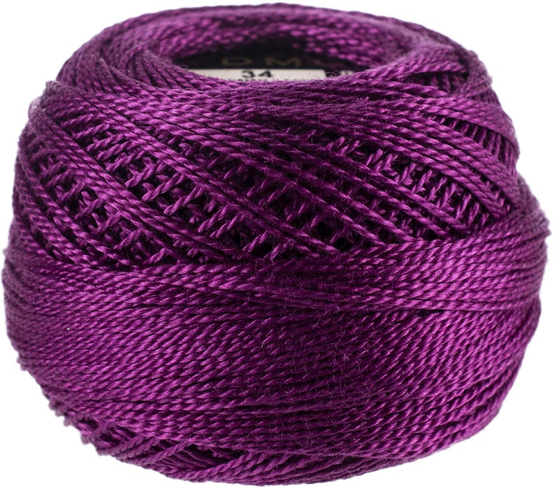 DMC Pearl Cotton Ball Size 8 87ydDark Fuchsia
