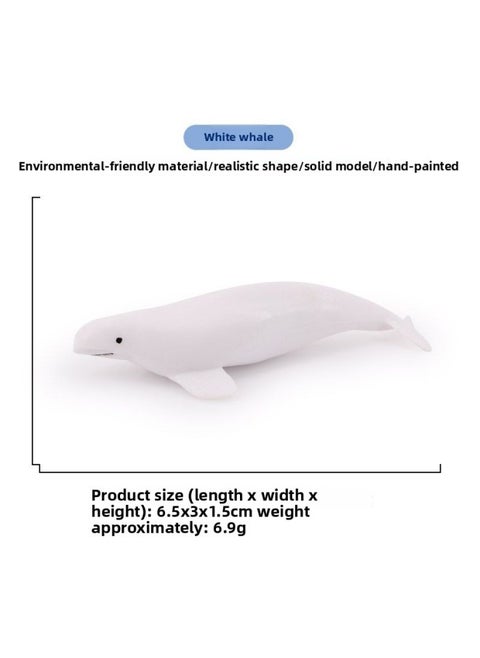 Simulation Mini Marine Animal Model Whale Shark Dolphin Turtle Sea Lion Solid Toy Set-Color:127-2032 Moby Dick