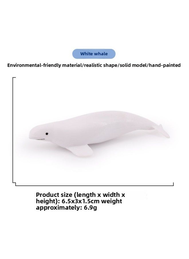 Simulation Mini Marine Animal Model Whale Shark Dolphin Turtle Sea Lion Solid Toy Set-Color:127-2032 Moby Dick