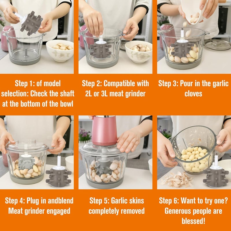 KH866 2Pcs Garlic Peeling for 3L Electric Peeling Machine- Silicone Peeler Roller for Quick, Easy Clove Prep, Electric Accessories Tool, No Odor Peeler - Image 3