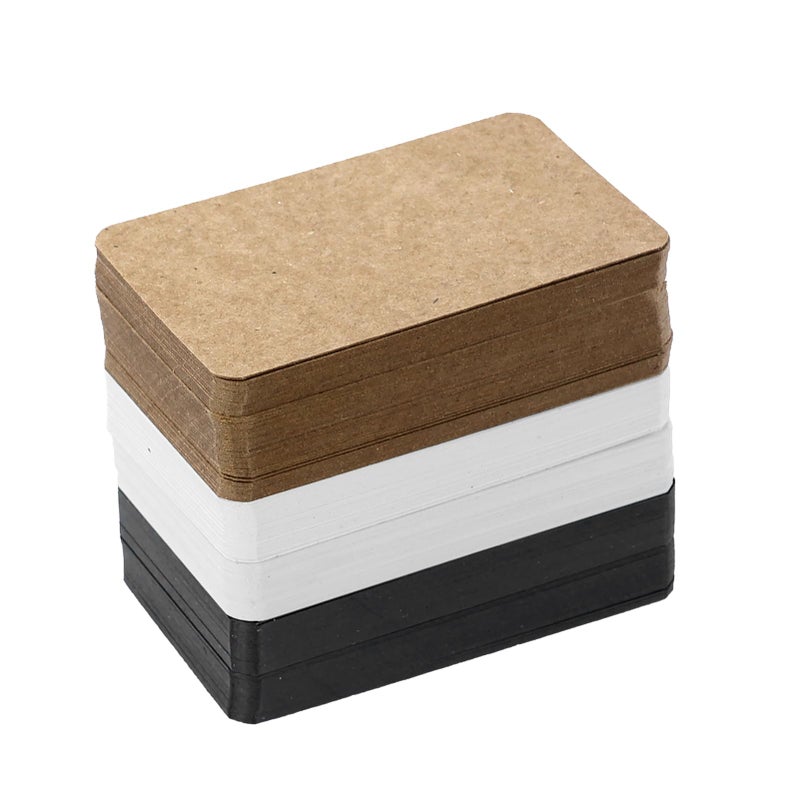 SZYLJSY 60 pieces (black/white/brown) blank kraft paper cards, index cards, blank paper, business cards, learning cards, memory, postcards to design yourself for message memory - Image 1