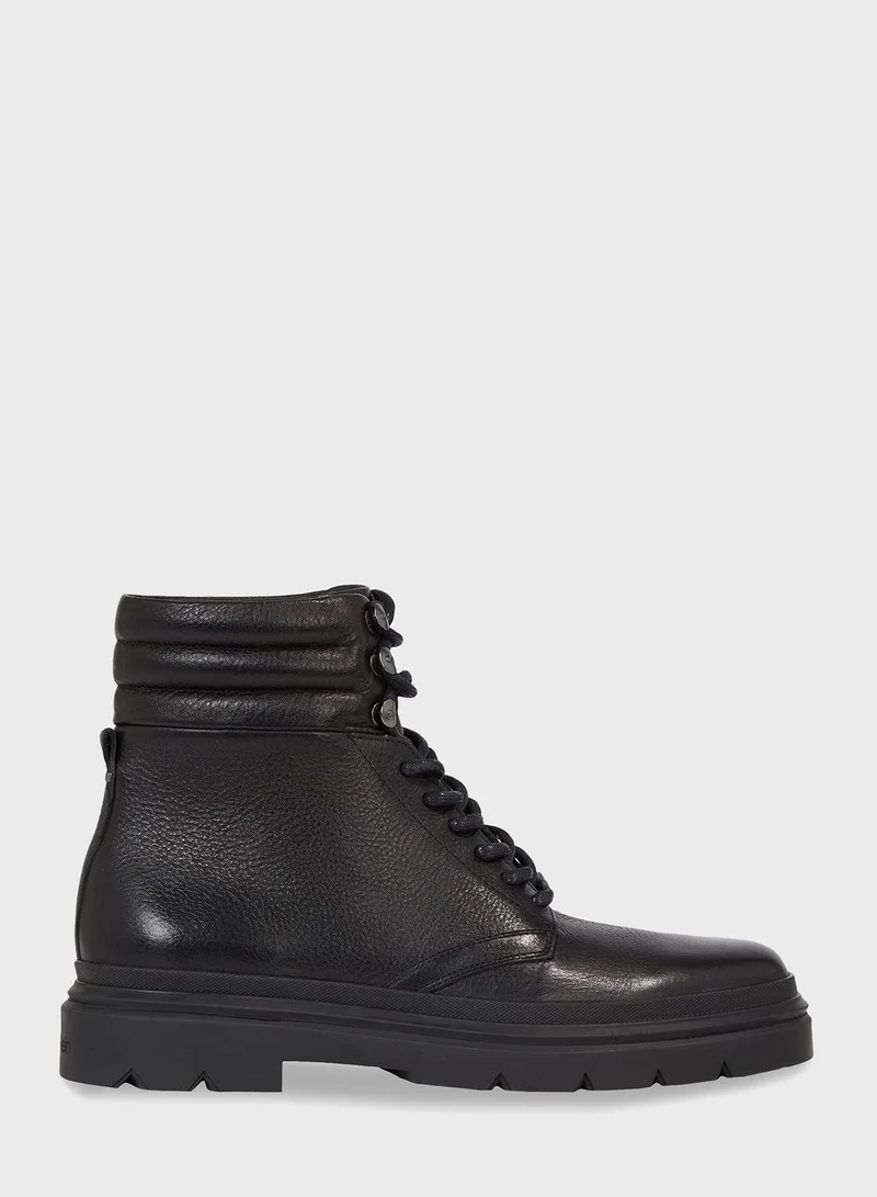CALVIN KLEIN Combat Leather Boots