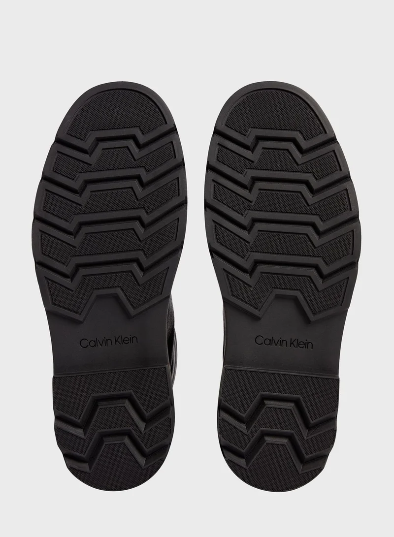 CALVIN KLEIN Combat Leather Boots