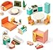 Giant bean 26 Pcs Large Wooden Dollhouse Furniture 5 Set for Kitchen Living Room Bedroom Bathroom Babyroom Candy Dollhouse Accessories Furniture Toy for Girls Boys Kids 3 - Image 2