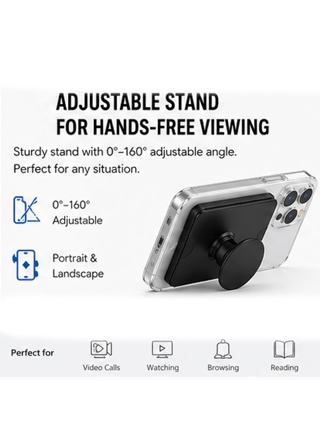 حامل هاتف MagSafe لحامل MagSafe، حامل مغناطيسي للأصابع، حامل بطاقات للهاتف مع مقبض، حزام وحامل للهاتف متوافق مع iPhone 17 Pro Max و16 Pro Max و15/14/13/12 - Image 4