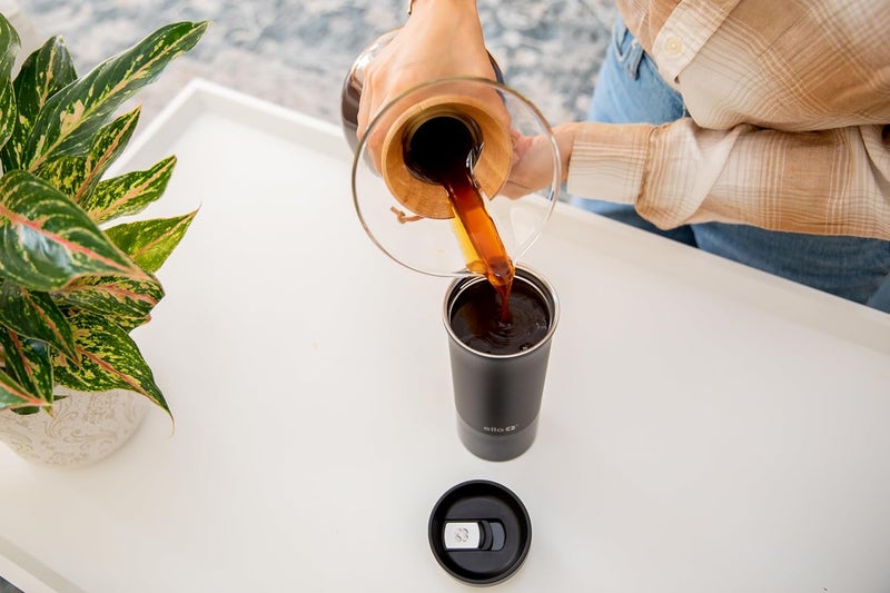 Ello Miri 16oz Vacuum Insulated Stainless Steel Travel Mug, Leak-Proof Slider Lid, Keeps Hot for 5 Hours, Perfect for Coffee or Tea, BPA-Free, Fits Most Cupholders, Holiday Gift, Black - Image 5