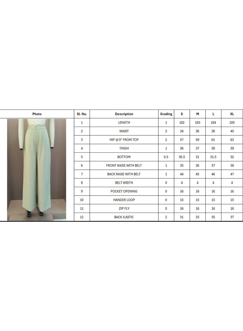 لـيـنـيـل Linelle Khaki Striped Belted Shirt & Wide-Leg Co-Ord Set - Image 3