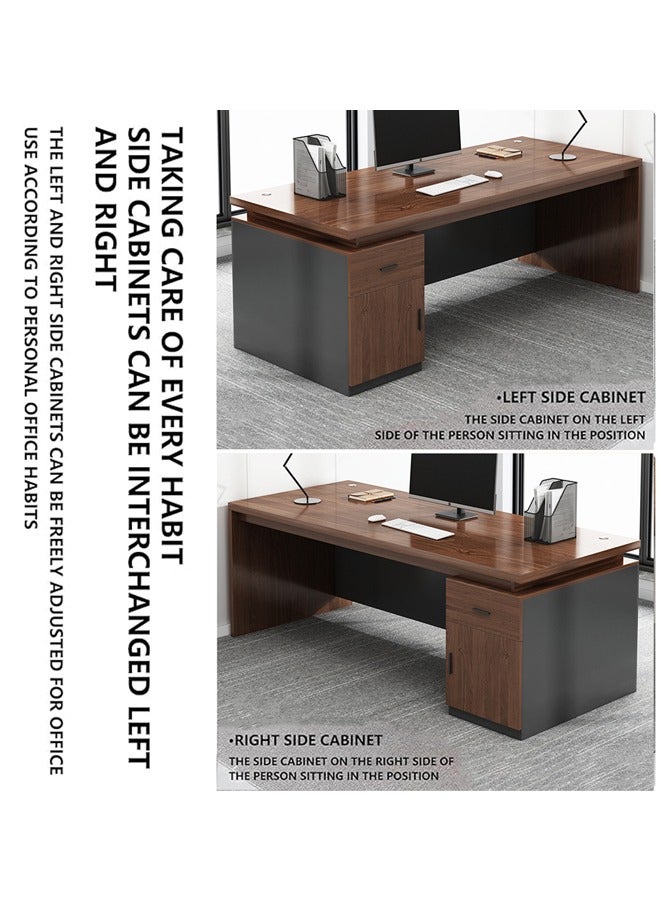 keke Modern Multifunctional Computer Table Home Office Writing Workstation with Storage Shelves 140 CM - Image 3