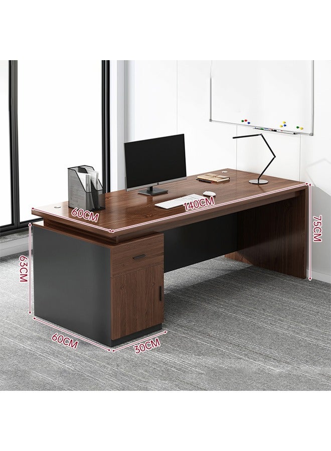 keke Modern Multifunctional Computer Table Home Office Writing Workstation with Storage Shelves 140 CM - Image 2