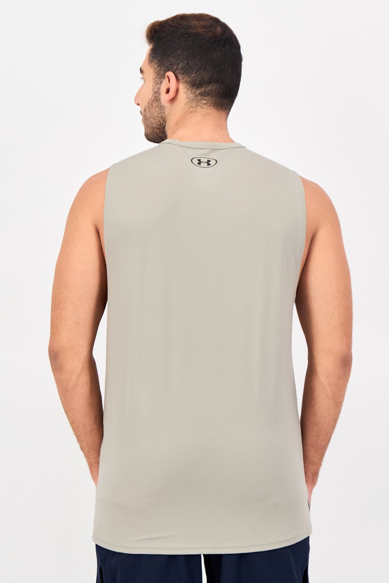 UNDER ARMOUR Men UA Rush Loose Fit Sleeveless Training Vest, Sage Green - Image 3