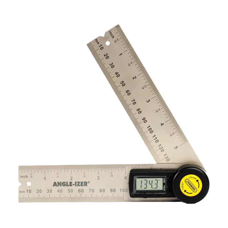 General Tools Digital Angle Finder Ruler #822 - 5" Stainless Steel Woodworking Protractor Tool with Large LCD Display - Image 1