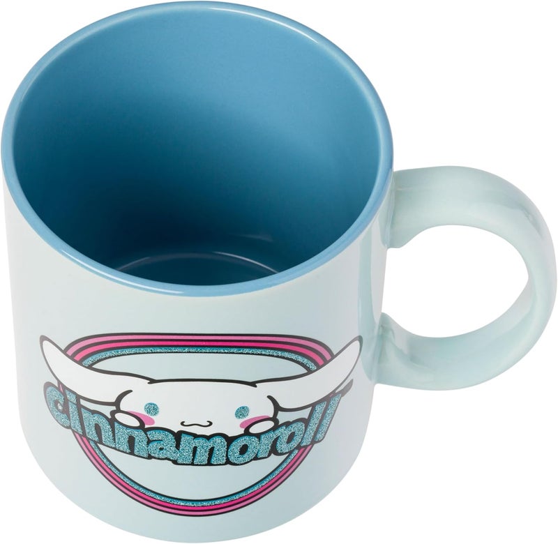 Silver Buffalo Sanrio Hello Kitty and Friends Cinnamoroll Rainbow Glitter Ceramic Mug 20 Ounce - Image 4