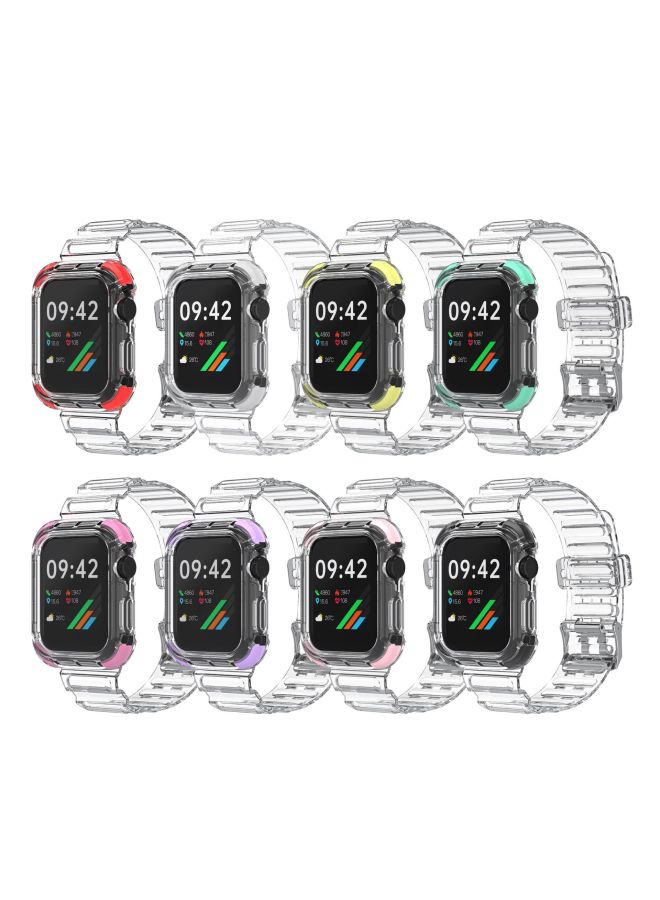 Applicable To For Apple WatchTPU Protective Case For Iphone 123456 Contrast Color TPU Watch Strap Wholesale-Color:Black-Appearance Size:38/40mm Universal