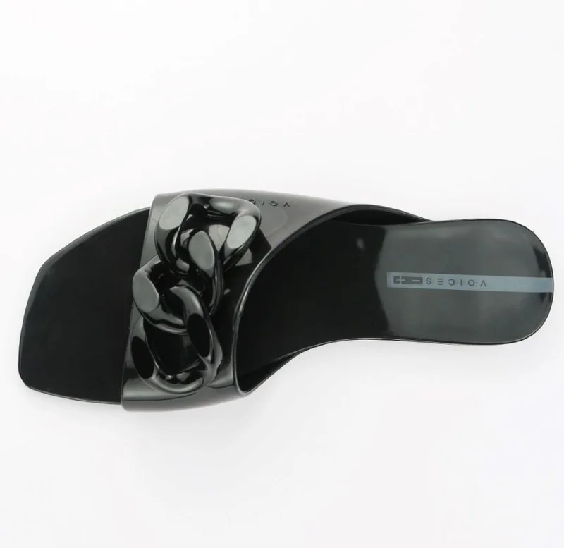فويسيز Voices Women'S Flip Flops, Avolto  Corrente - 010.00002, Color - Black