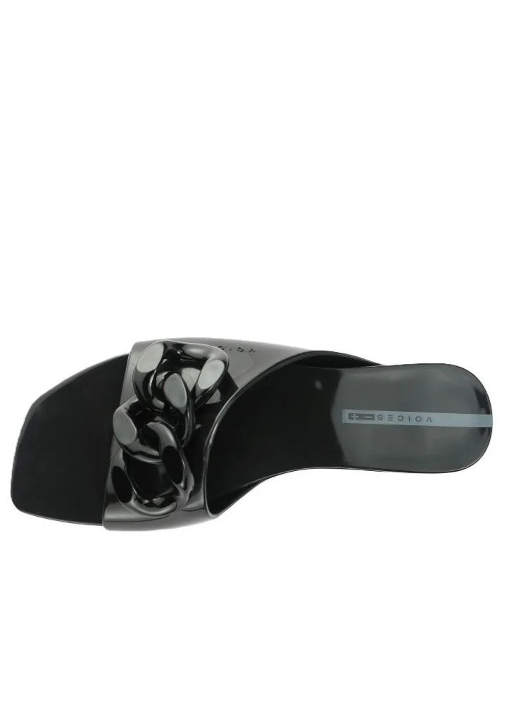 Voices Avolto  Corrente Women'S Low Sandal With Chain Design - Black