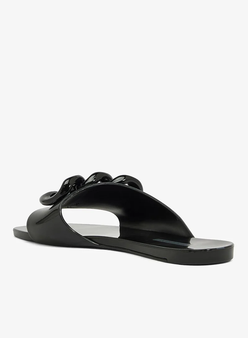 فويسيز صندل نسائي منخفض أفولتو كورينتي بتصميم سلسلة - أسود