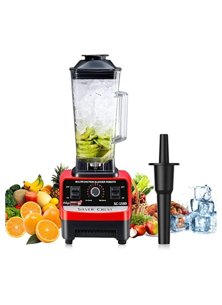 SILVER CREST - High Speed Countertop Blender With Pure Copper Motor, 6 Sharp Stainless Steel Blades 2L Red - Image 1
