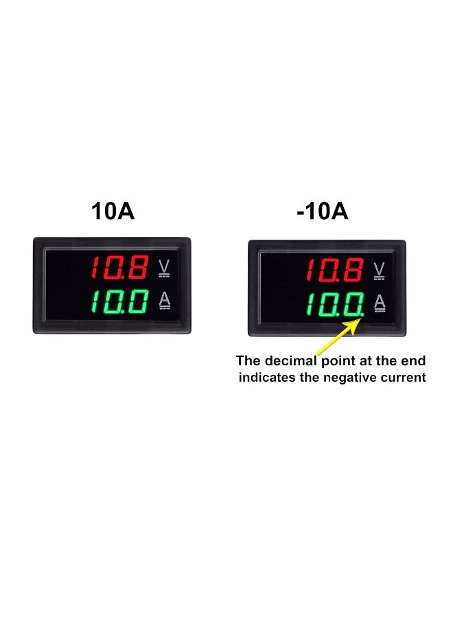 bayite Volt Amp Meter, DC 5-100V 100A Waterproof Dual Display Current Voltage Meter, Digital Mini Ammeter Voltmeter Gauge with Hall Effect Sensor Current Transformer - Image 2