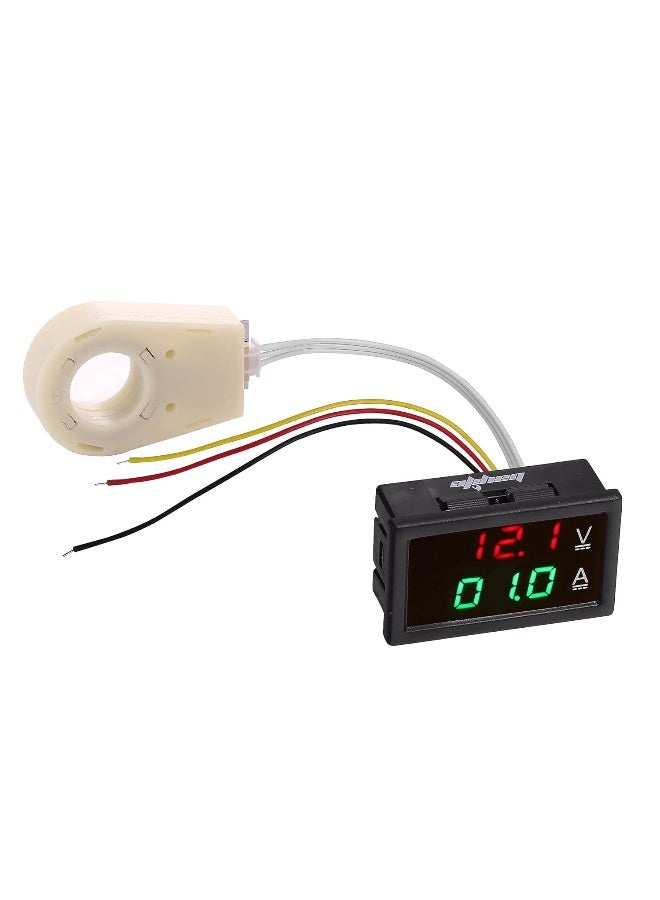 bayite Volt Amp Meter, DC 5-100V 100A Waterproof Dual Display Current Voltage Meter, Digital Mini Ammeter Voltmeter Gauge with Hall Effect Sensor Current Transformer - Image 1