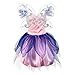DJDLPARTY Fairy Costume Dress for Girls Green Princess Flower Girl Dress Tutu Dress with Headband and Wings Blue 56 Years - Image 4