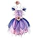 DJDLPARTY Fairy Costume Dress for Girls Green Princess Flower Girl Dress Tutu Dress with Headband and Wings Blue 56 Years - Image 2