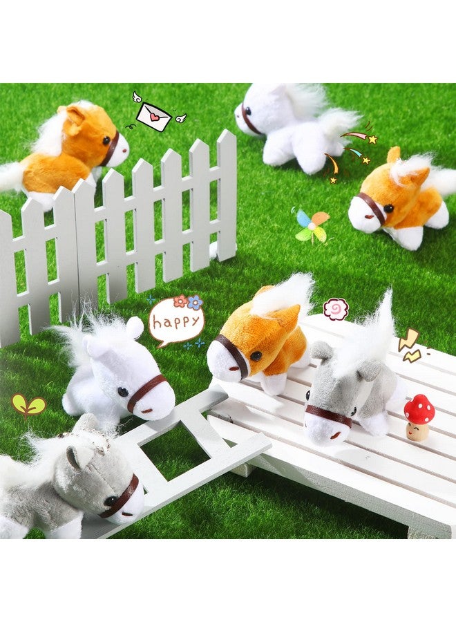 Zomiboo Stuffed Horse, 12 Pcs Assorted Toy Plushies, 3.2 Inch Mini Plush Animals Keychain Party Favors with Detachable Chain for Farm Party Supplies Christmas - Image 5