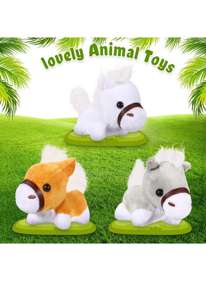Zomiboo Stuffed Horse, 12 Pcs Assorted Toy Plushies, 3.2 Inch Mini Plush Animals Keychain Party Favors with Detachable Chain for Farm Party Supplies Christmas - Image 4