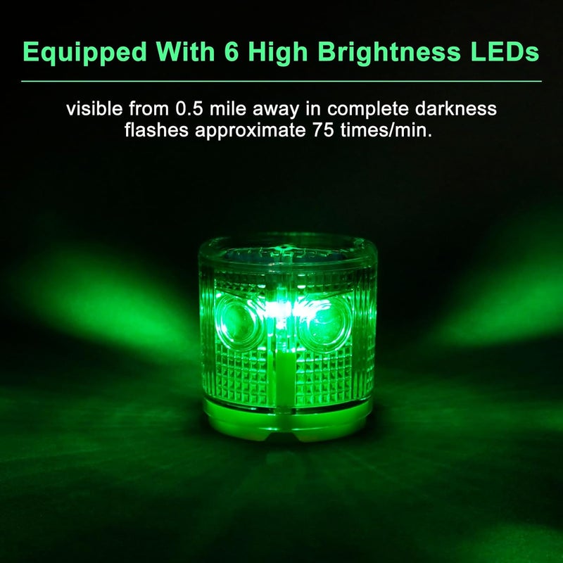 Aolyty Solar Strobe Warning Light Strong Magnetic Base Flashing Super Bright 360 Degree Automatically Turn On Waterproof for Construction Traffic Factory (Green) - Image 5