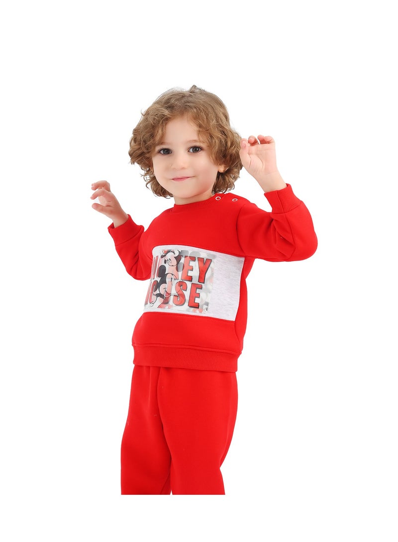 JOCKEY Baby Boy Inner Fleece Mickey Mouse Print Winter Pajama Set - Image 2