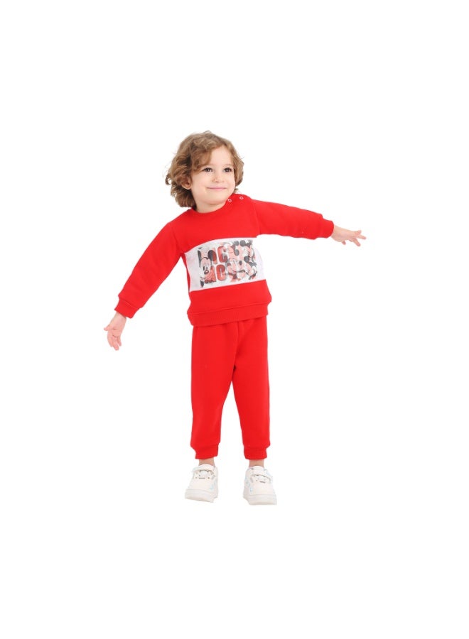 JOCKEY Baby Boy Inner Fleece Mickey Mouse Print Winter Pajama Set - Image 3