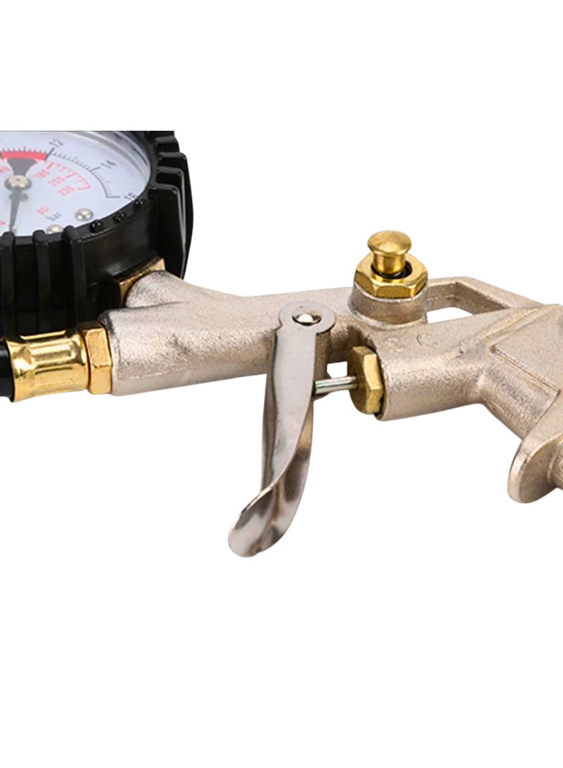 HERIOS Tyre Inflator and Pressure Gauge Gun For Use with Air Compressor Includes Ruber Hose Quick Connect Coupler Accessories - Image 3