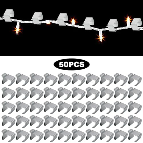 EATAKWARD 50 PCS Christmas Lights Gutter Hooks, 0.8'' x 0.6'' Galvanized Holiday Lighter Roof Hooks, Light Clips Xmas Light Hangers, Outdoor Seasonal Lighting Hooks for Christmas Light Kitchen - Image 2