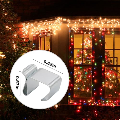 EATAKWARD 50 PCS Christmas Lights Gutter Hooks, 0.8'' x 0.6'' Galvanized Holiday Lighter Roof Hooks, Light Clips Xmas Light Hangers, Outdoor Seasonal Lighting Hooks for Christmas Light Kitchen - Image 3