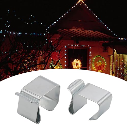 EATAKWARD 50 PCS Christmas Lights Gutter Hooks, 0.8'' x 0.6'' Galvanized Holiday Lighter Roof Hooks, Light Clips Xmas Light Hangers, Outdoor Seasonal Lighting Hooks for Christmas Light Kitchen - Image 4