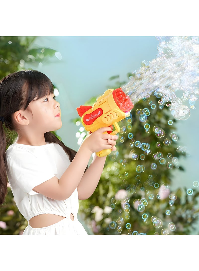 MAGIC VAULT 29 Holes Bubble Machine Gun with Colorful Lights, Rocket Boom Bubble Makers for Kids Adults, Cool Outdoor Birthday Wedding Party Gift Camping Summer Toy (Yellow)  - Image 3