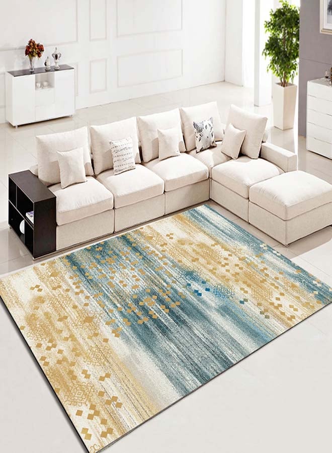 NIBEMINENT Nordic Style Living Room Mat Blue/White/Gold 50 x 80cm