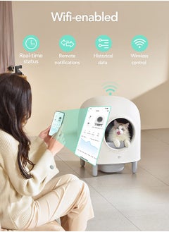 Mi VAZA Smart Cat Litter Box - Self Cleaning and Odor Removal - Free Your Hands - Remote Control and Data Monitor - Intelligent Sensing Objects - Automatic Collection of Feces - 56L Large Pet Toilet House  - Image 2