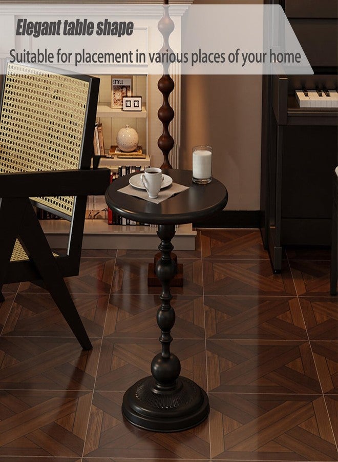 Vorriop Pedestal Metal Round Side Table, Sofa Table, Small TV Tray Table for The Sofa in The Living Room and Bedroom, Bed, Chair, Mini Coffee Table, Headboard Table, 20.47 (H) *13.77 (W) - Image 5
