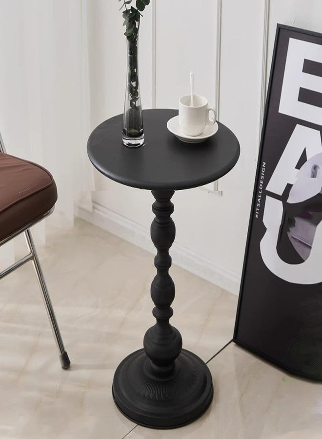 Vorriop Pedestal Metal Round Side Table, Sofa Table, Small TV Tray Table for The Sofa in The Living Room and Bedroom, Bed, Chair, Mini Coffee Table, Headboard Table, 20.47 (H) *13.77 (W) - Image 1